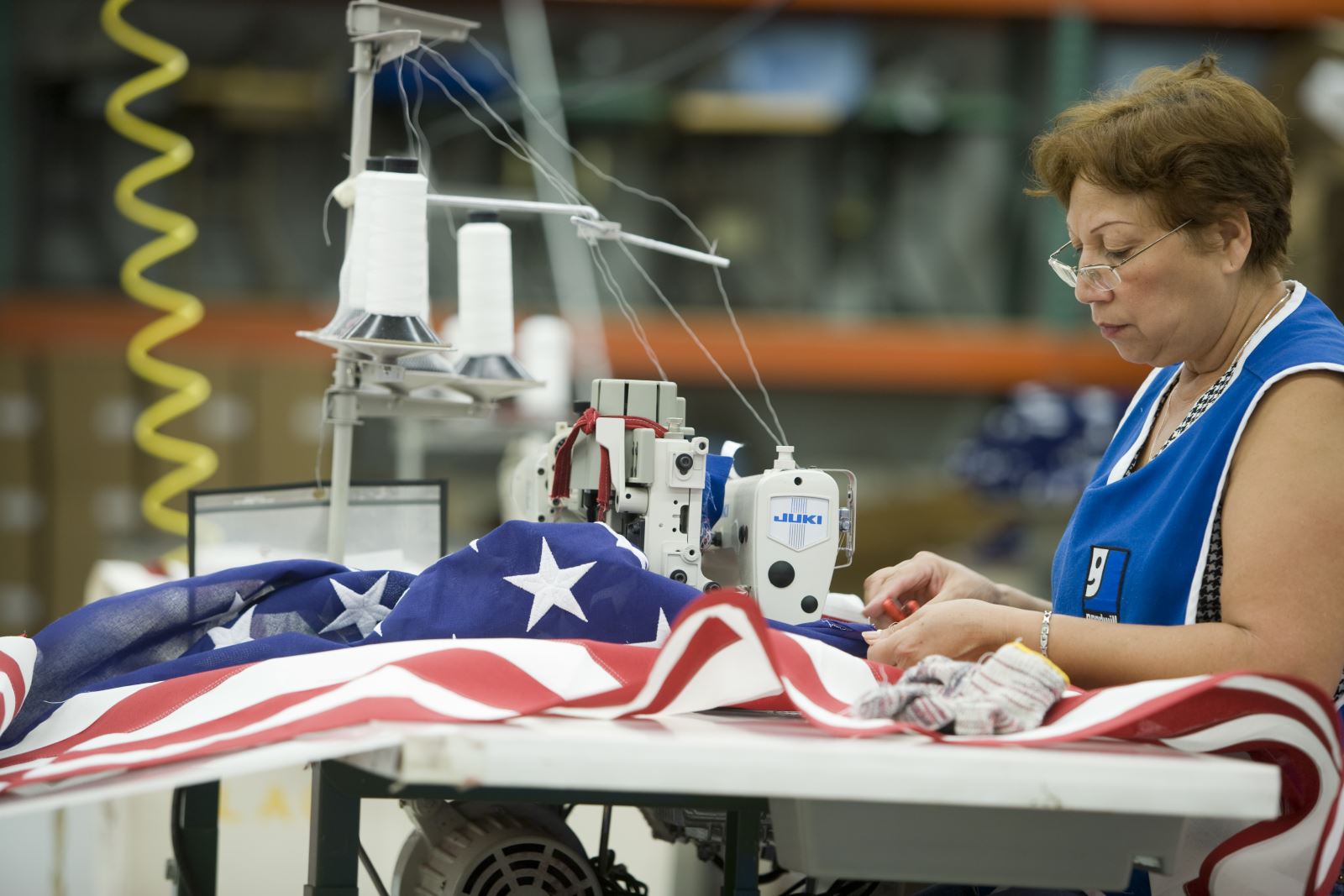 Woman sewing